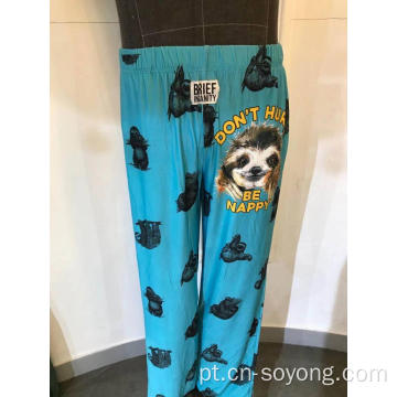 Calças de pijama impressas com posicionamento masculino